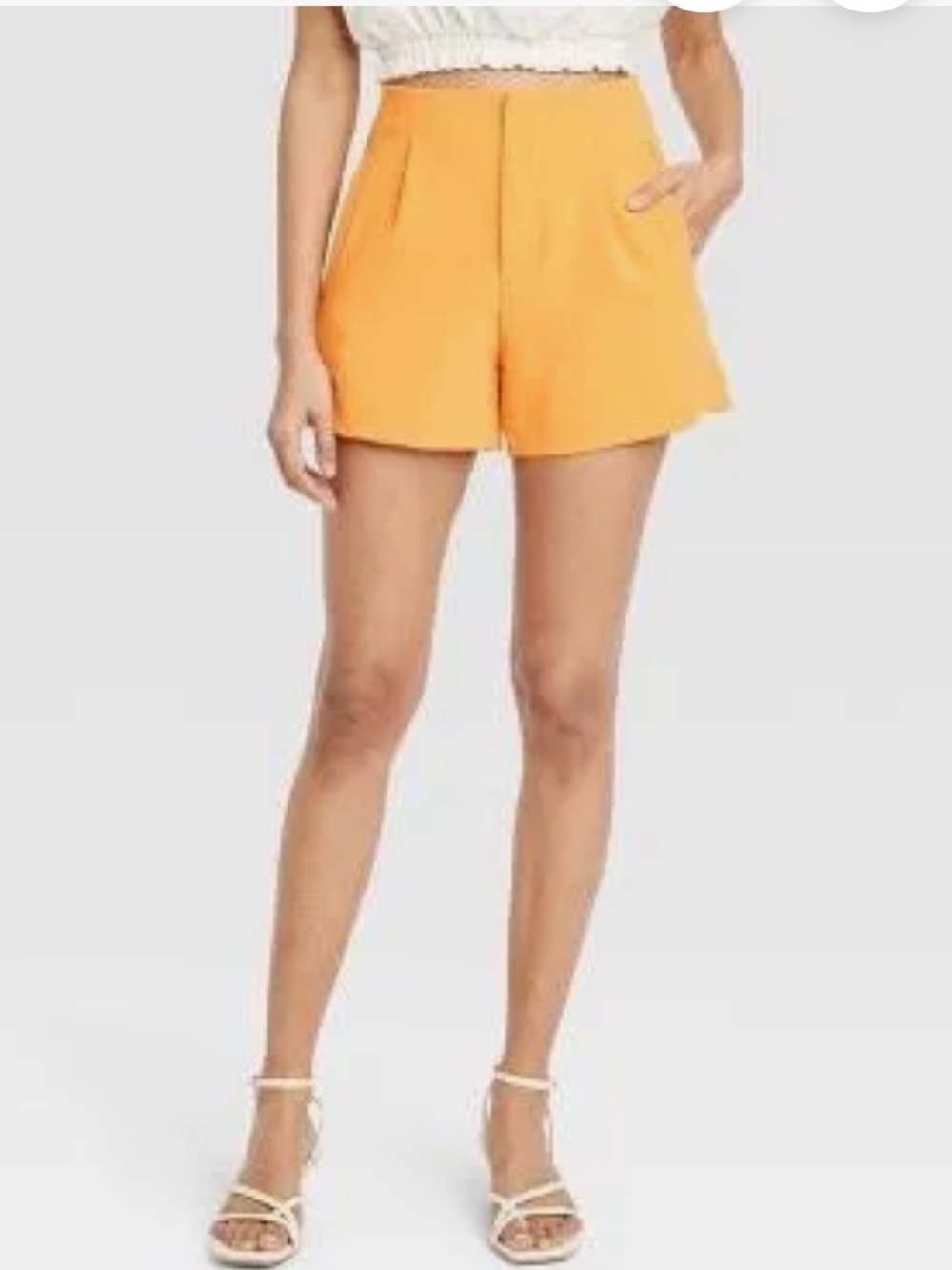 a new day Orange Tailored High-Rise Trouser Shorts Women’s 12